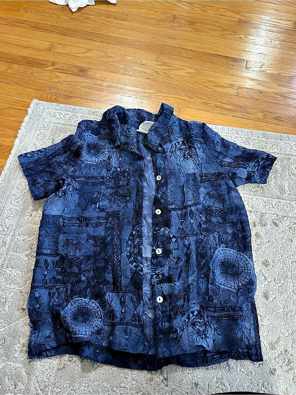 R&K Originals Men's Blue Abstract Button Down Size 12 Like New